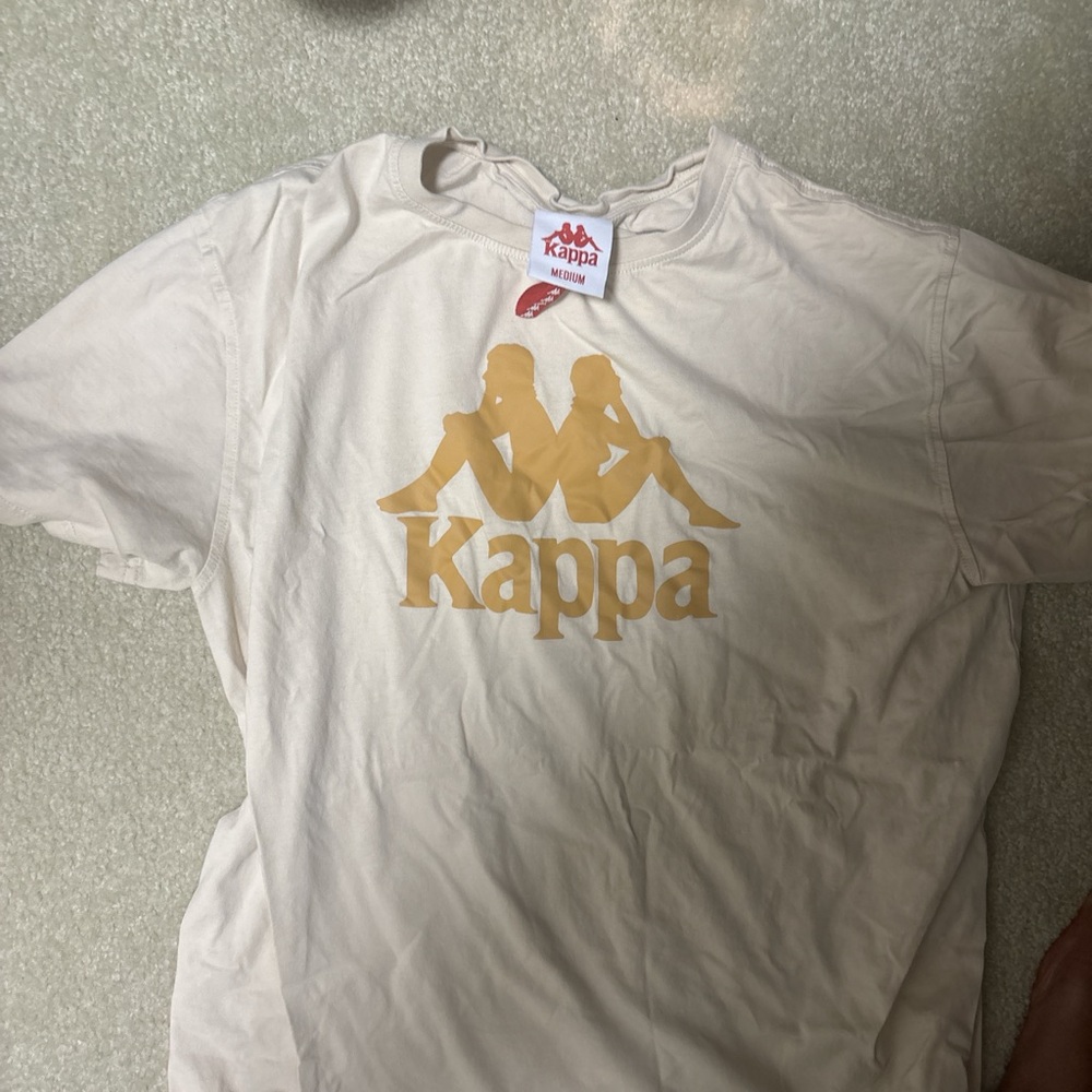 Kappa Cream Short Sleeve Tee with Iconic Logo